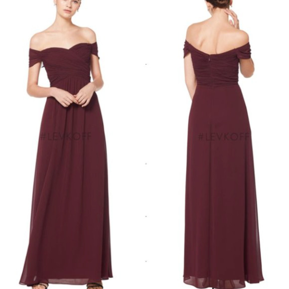 Levkoff NAVY Blue Bridesmaid Full Length Chiffon Dress Style 7071 size 8 - Picture 5 of 5